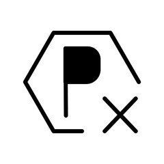 Parking No Sign Glyph Icon