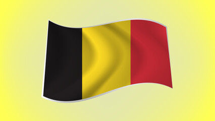 National Flag of Belgium - Waving National Flag of Belgium - Belgium Flag Illustration