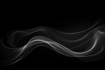 Naklejka premium Abstract smoke on black background. Flowing steam of air humidifier with swirl for graphic design