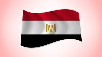 National Flag of Egypt - Waving National Flag of Egypt - Egypt Flag Illustration