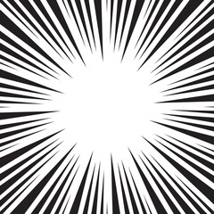 Obraz premium Burst light speed line anime zoom frame background. Manga radial speed lines for comic effect. Superhero motion and force action flash strip lines for anime comic book.