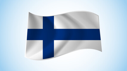 National Flag of Finland - Waving National Flag of Finland - Finland Flag