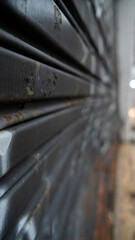 Dented and rusty steel commercial door