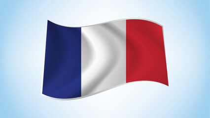 National Flag of France - Waving National Flag of France - France Flag Illustration