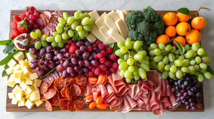 Assorted Charcuterie and Cheese Board with Fresh Fruits - Powered by Adobe