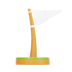 3D Adventure Flag Model Guiding The Way To Exploration. 3d illustration, 3d element, 3d rendering. 3d visualization isolated on a transparent background