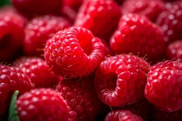 Fresh raspberries arranged in a background representing healthy diet and nutrition