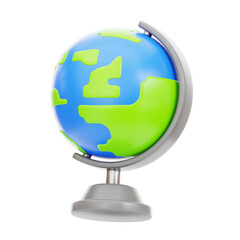 3D Globe Model Exploring The World At Your Fingertips. 3d illustration, 3d element, 3d rendering. 3d visualization isolated on a transparent background