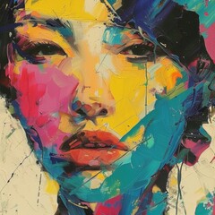 Colorful Abstract Portrait of a Woman