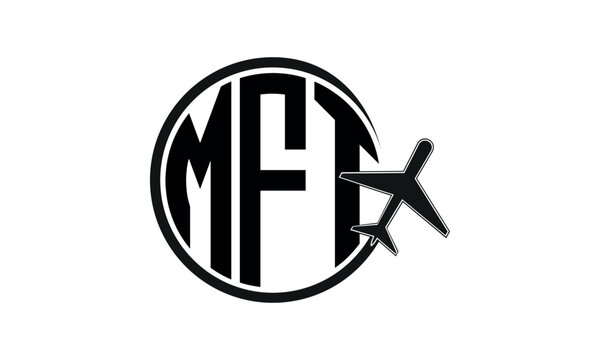 MFT three initial letter circle tour & travel agency logo design vector template. hajj Umrah agency, abstract, wordmark, business, monogram, minimalist, brand, company, flat, tourism agency, tourist