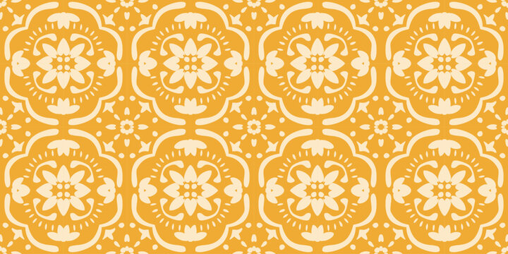 Fototapeta Ethnic abstract tile art. Seamless pattern in tribal, folk background. Aztec geometric art ornament print. Design for carpet, wallpaper, clothing, wrapping, fabric, cover, textile.
