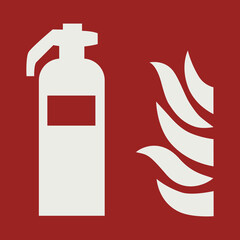 FIRE FIGHTING EQUIPMENT SIGNAL PICTOGRAM, FIRE EXTINGUISHER ISO 7010 &ndash; F001, SVG