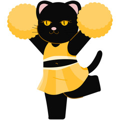 black cat cheerleader