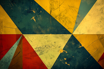 Vintage background with geometric shapes and retro colors, colorful grunge backdrop