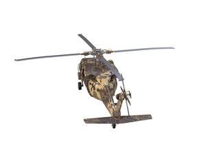 Fototapeta premium War helicopter isolated on background. 3d rendering - illustration