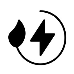Eco Leaf Power Glyph Icon