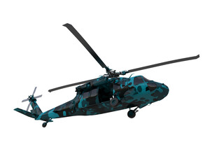 Fototapeta premium War helicopter isolated on background. 3d rendering - illustration