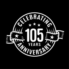 105 years logo design template. 105th anniversary vector and illustration.
