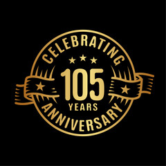105 years logo design template. 105th anniversary vector and illustration.
