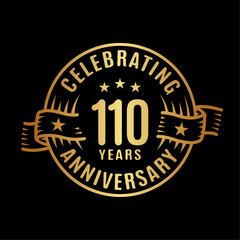 Fototapeta premium 110 years logo design template. 110th anniversary vector and illustration. 
