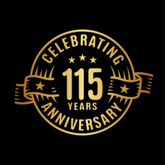 115 years logo design template. 115th anniversary vector and illustration.
