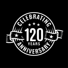 120 years logo design template. 120th anniversary vector and illustration.
