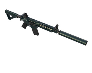 Fototapeta premium Machine gun isolated on background. 3d rendering - illustration