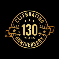 130 years logo design template. 130th anniversary vector and illustration.
