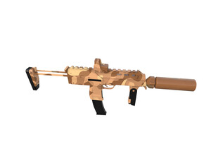 Machine gun isolated on background. 3d rendering - illustration
