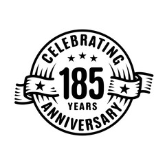 185 years logo design template. 185th anniversary vector and illustration.
