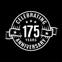175 years logo design template. 175th anniversary vector and illustration.
