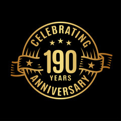 190 years logo design template. 190th anniversary vector and illustration.
