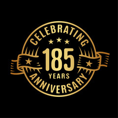 185 years logo design template. 185th anniversary vector and illustration.
