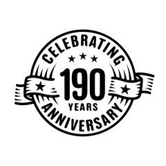 190 years logo design template. 190th anniversary vector and illustration.
