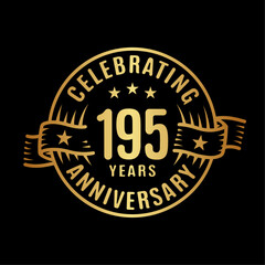 195 years logo design template. 195th anniversary vector and illustration.
