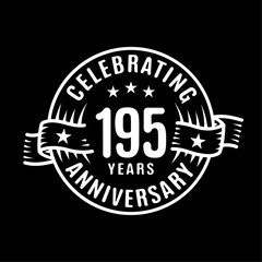 195 years logo design template. 195th anniversary vector and illustration.

