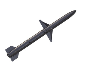  Missile isolated on background. 3d rendering - illustration