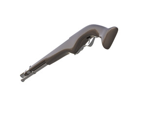 Old gun isolated on background. 3d rendering - illustration