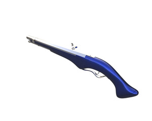 Old gun isolated on background. 3d rendering - illustration