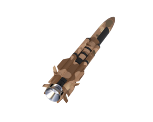  Missile isolated on background. 3d rendering - illustration