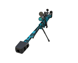 Riffle with scope isolated on background. 3d rendering - illustration