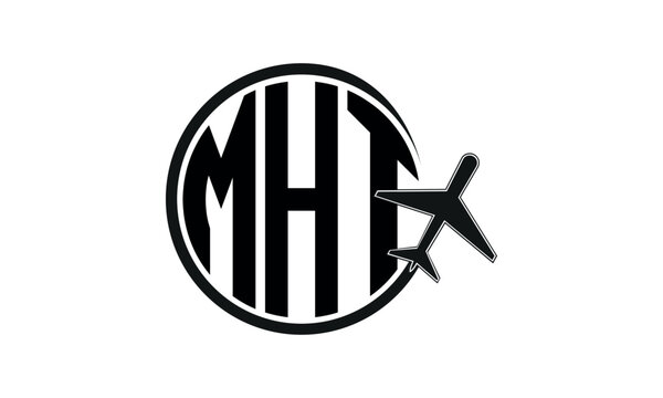 MHT three initial letter circle tour & travel agency logo design vector template. hajj Umrah agency, abstract, wordmark, business, monogram, minimalist, brand, company, flat, tourism agency, tourist