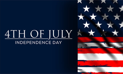  happy 4th of July independence day with firework , vektor background, poster, banner, flyer, template