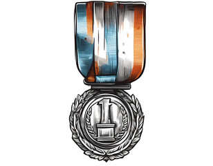 Medal 1°place, Transparent background, first place illustration
