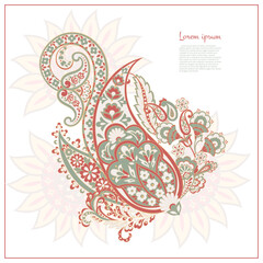 Vector Paisley Floral isolated ornament - 740866701