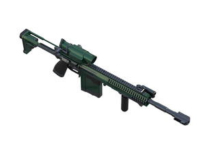 Fototapeta premium Riffle with scope isolated on background. 3d rendering - illustration