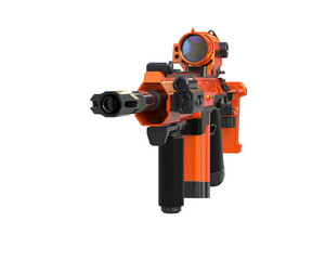 Riffle with scope isolated on background. 3d rendering - illustration