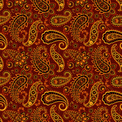 Floral Paisley Ornamental seamless vector pattern.
- 740867343