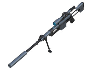 Fototapeta premium Riffle with scope isolated on background. 3d rendering - illustration