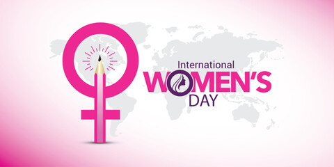 Women's Day education concept social media theme banner poster, 2024 Women's Day campaign theme- #InspireInclusion, Females for feminism, independence, sisterhood, empowerment, Vector illustration